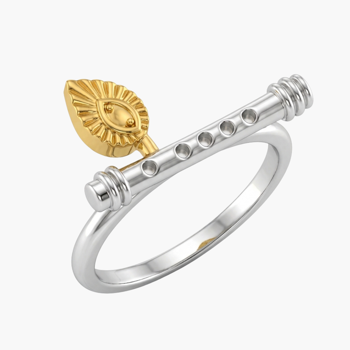Silver Krishna’s Divine Murali Ring