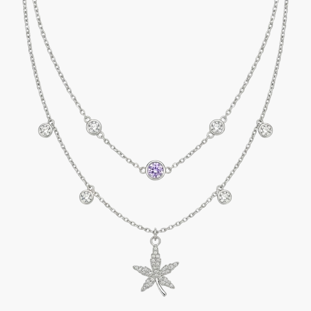 Silver Leaf Layered Necklace