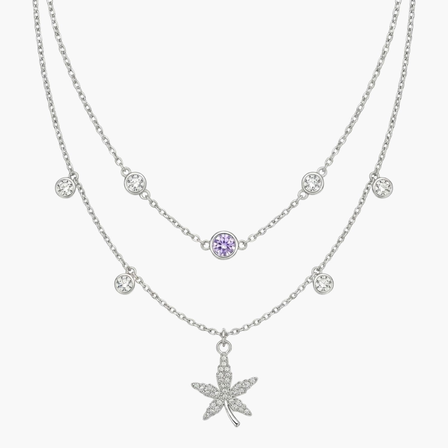 Silver Leaf Layered Necklace