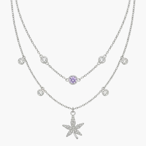 Silver Leaf Layered Necklace