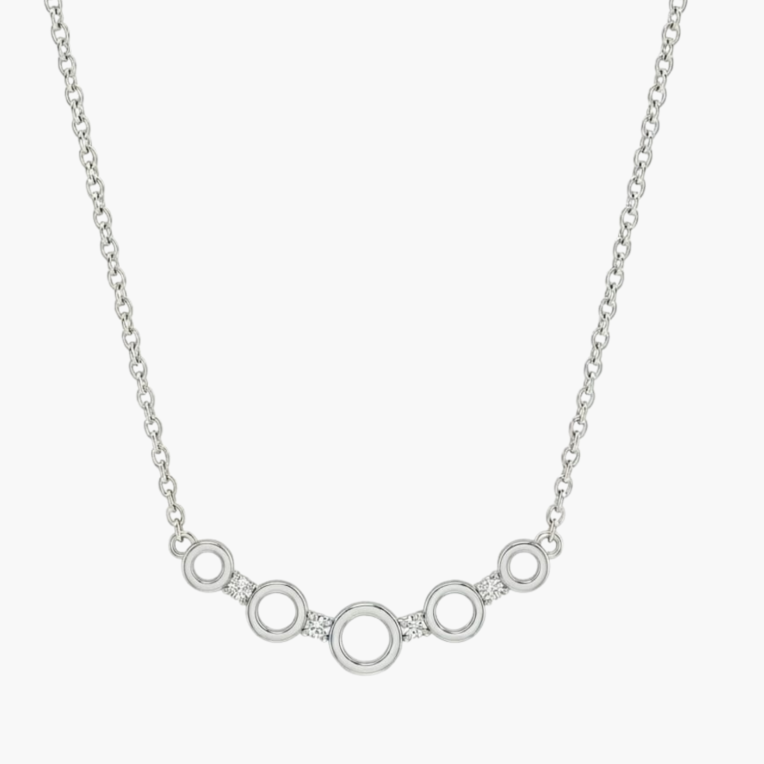 Silver Open Circle Sparkle Necklace Main image