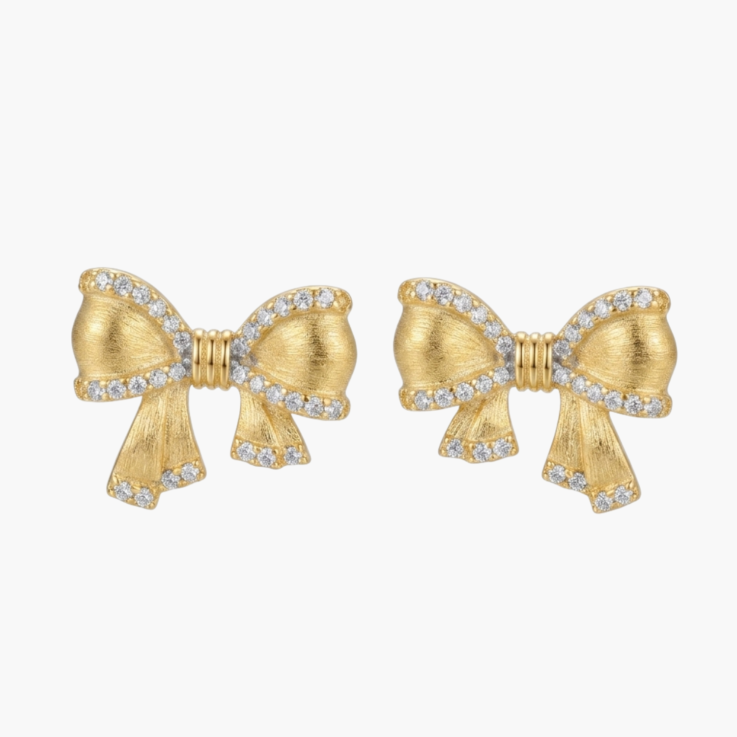Silver Gilded Bow Studs Main image