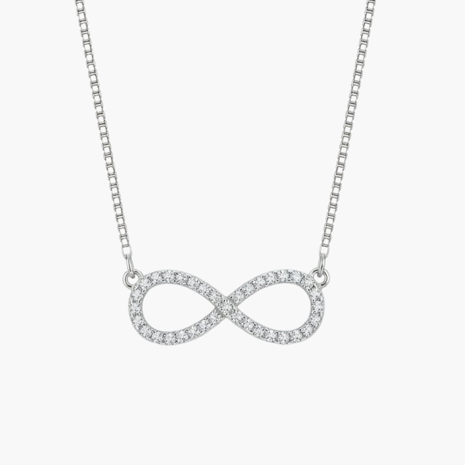Silver Eternal Sparkle Infinity Necklace