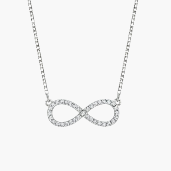 Silver Eternal Sparkle Infinity Necklace in 925 Sterling Silver by Sylvory