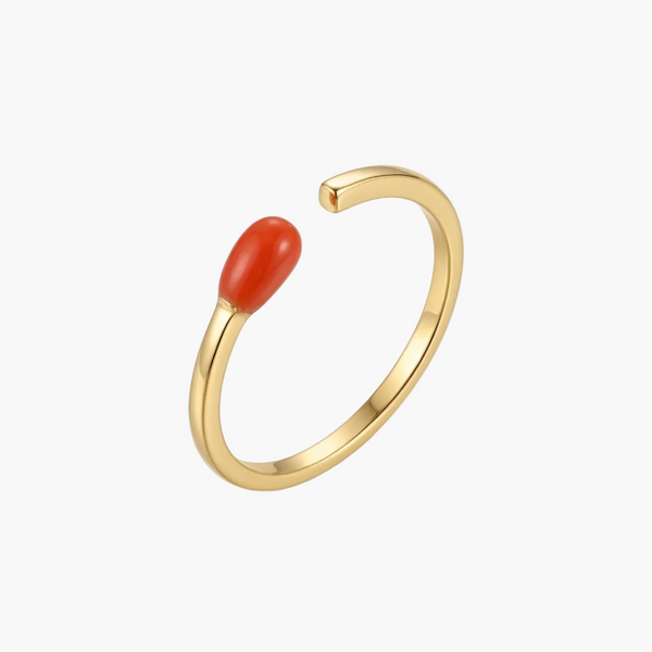 Silver Ember MatchStick Ring in 925 Sterling Silver by Sylvory