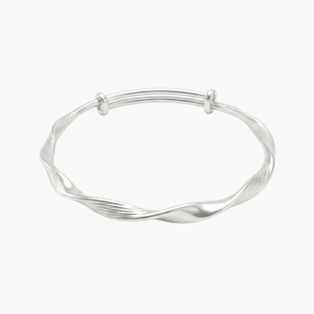Silver Wave Adjustable Bangle