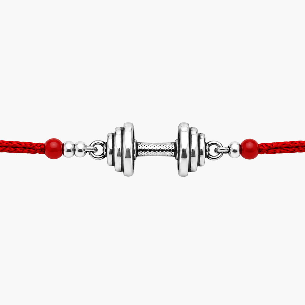 Sterling Silver Dumbbell Rakhi