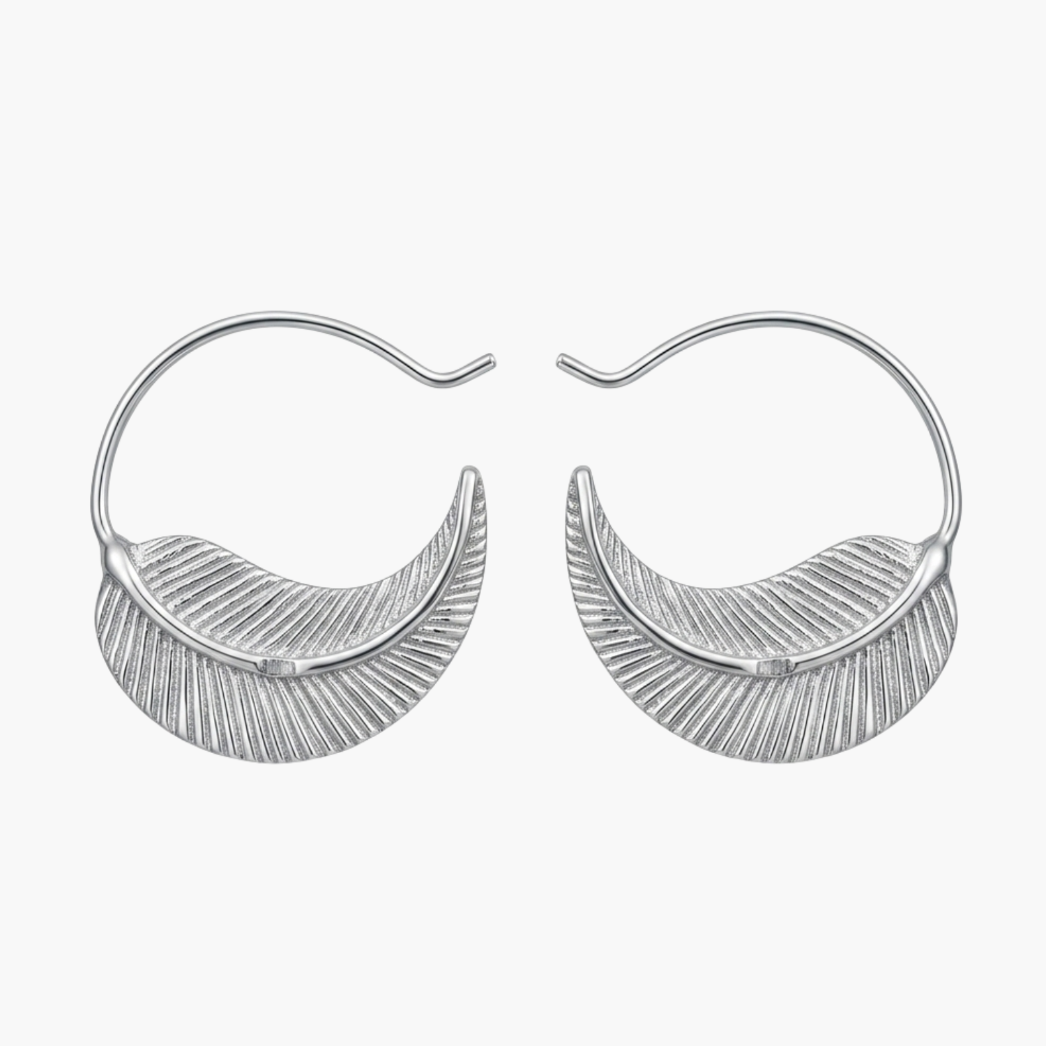 Silver Fern Hoop Earrings