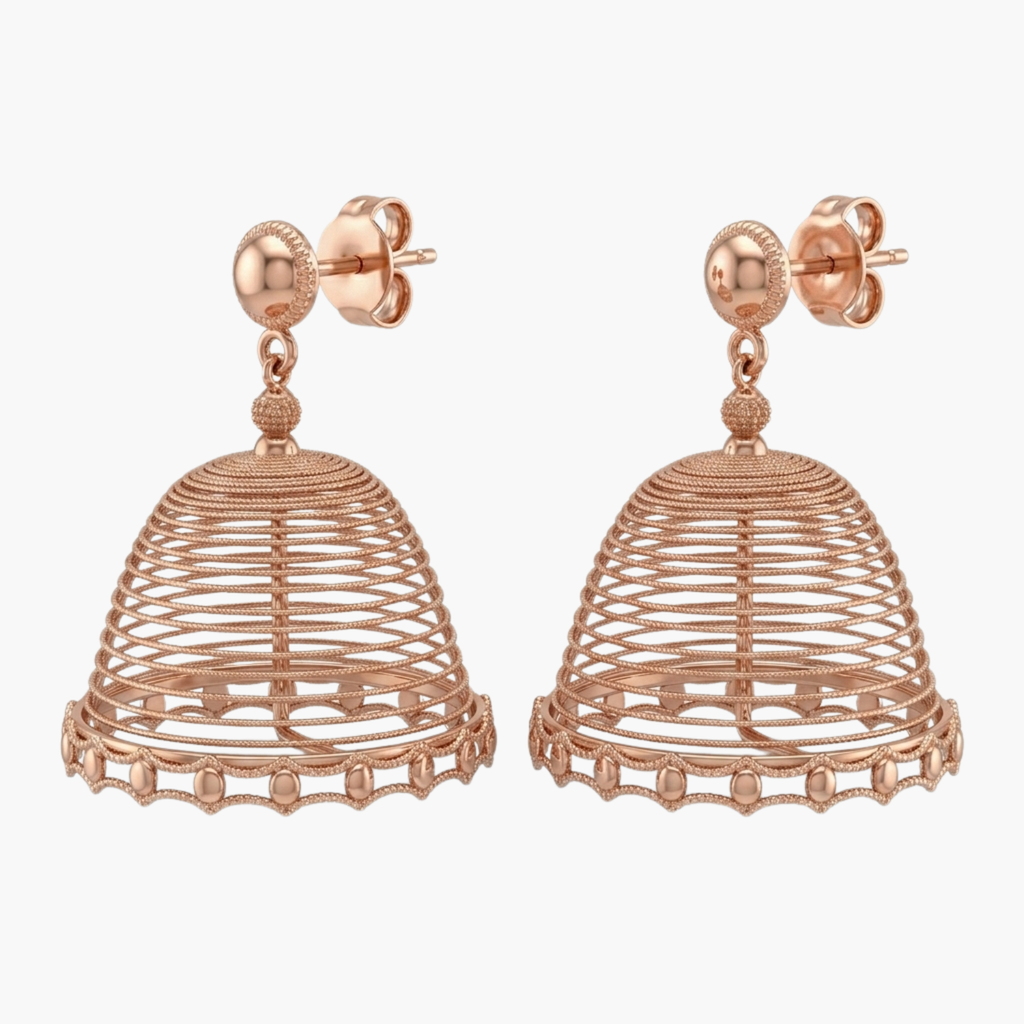 Silver Royal Courtyard Jhumka Earrings