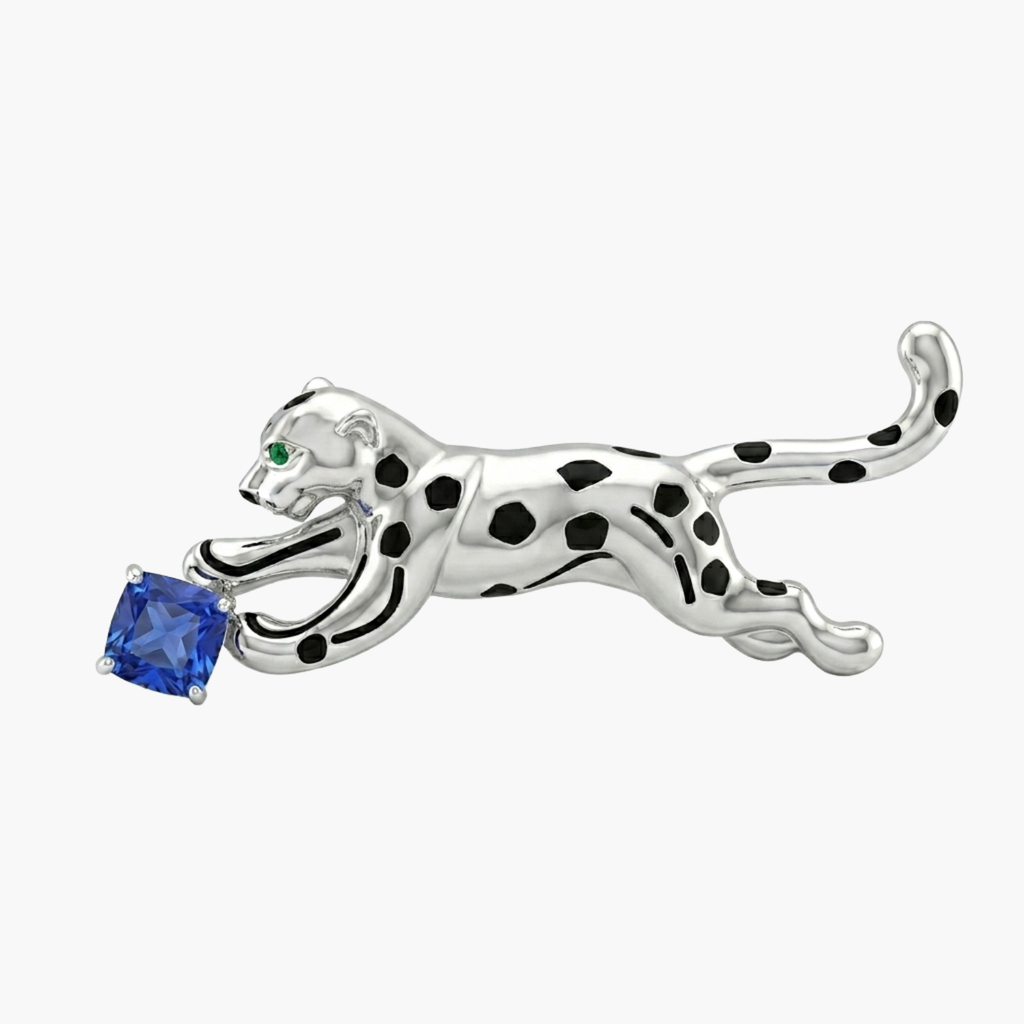 Silver Royal Panther Brooch