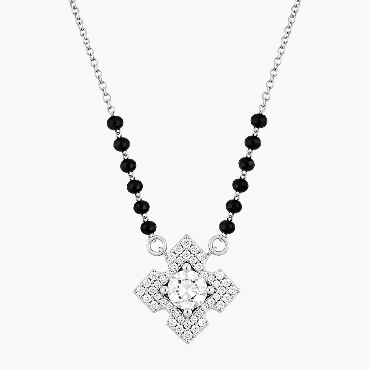 Silver Geometric Mangalsutra Main image