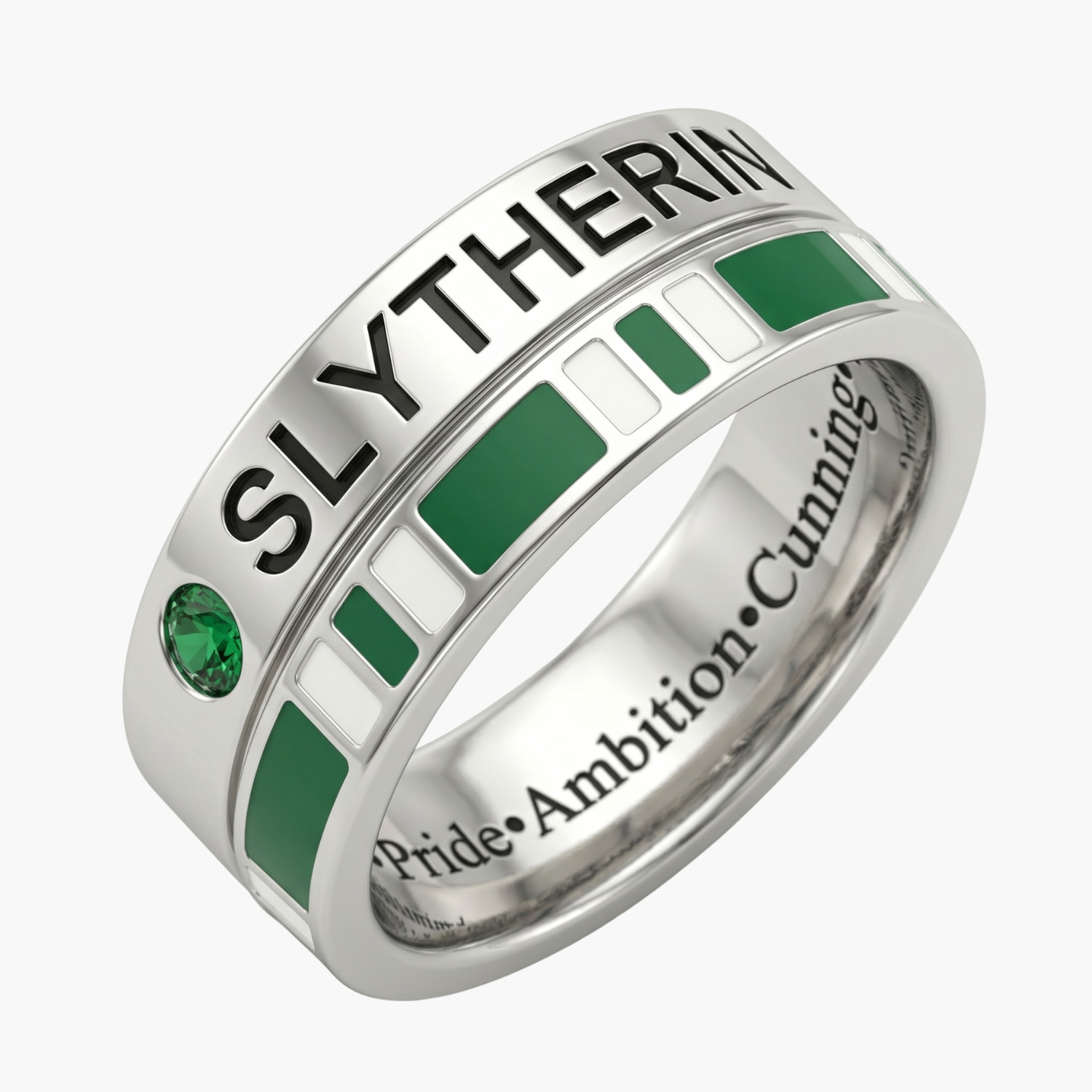 Silver Slytherin Legacy Band Ring Main image