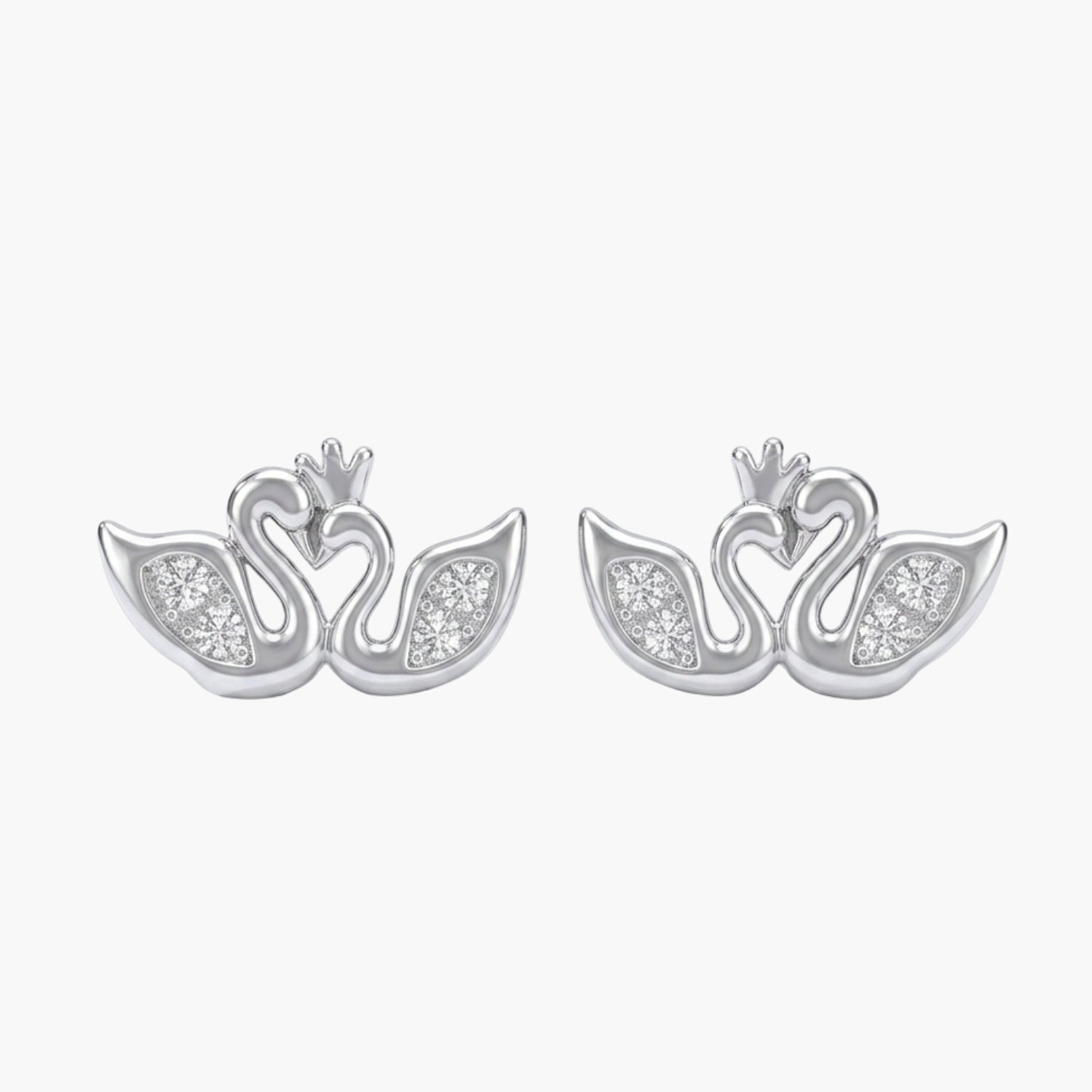 Silver Royal Swan Studs Main image