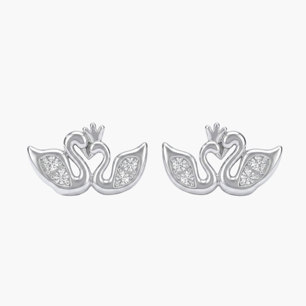 Silver Royal Swan Studs