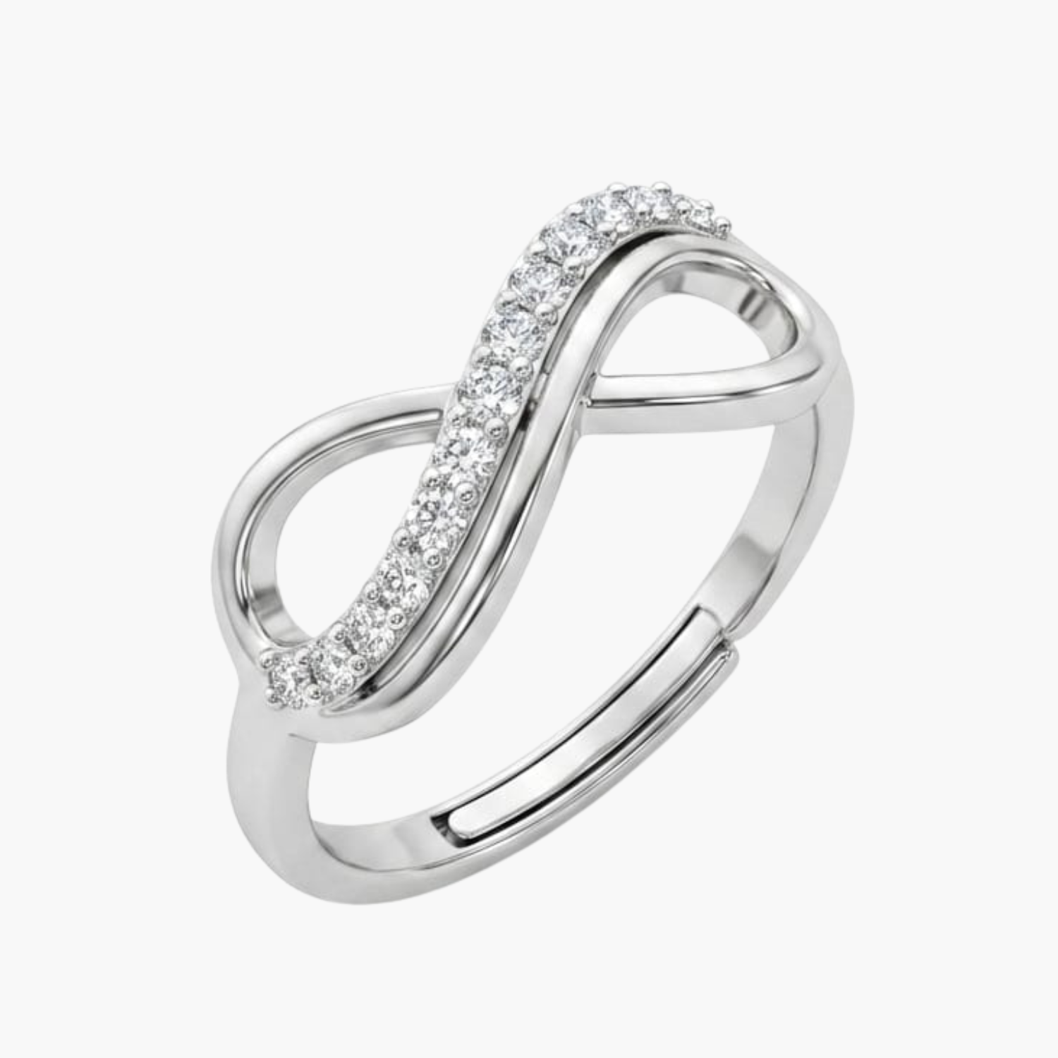 Silver Infinity Zircon Ring Main image