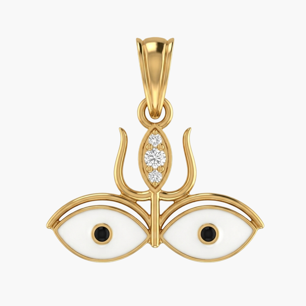 Silver Maa Durga Shakti Drishti Pendant