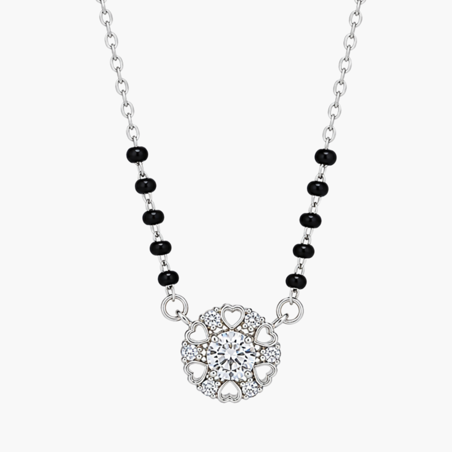 Silver Heart Solitaire Mangalsutra Main image