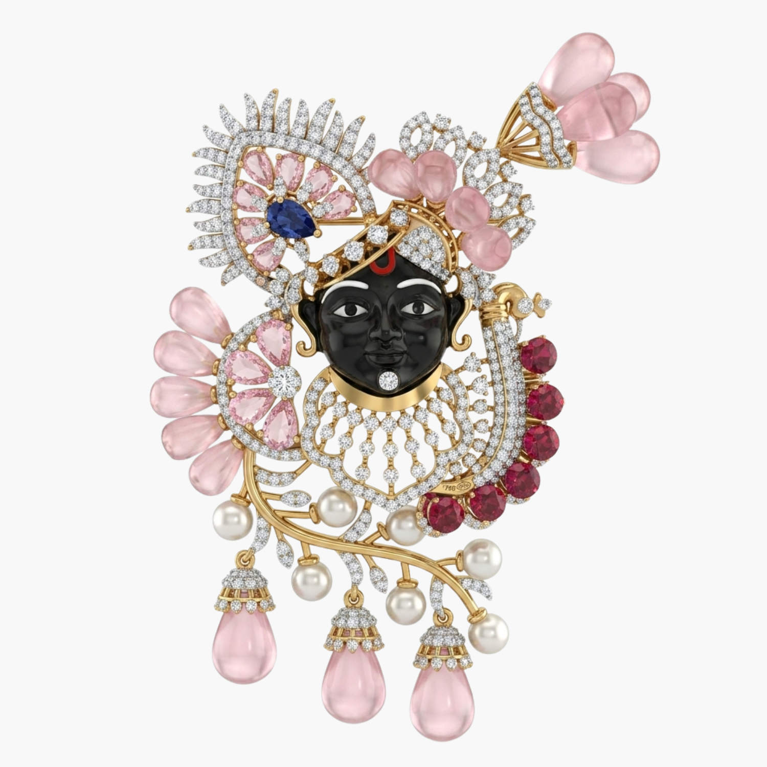 Silver Shrinathji Shringar Pendant