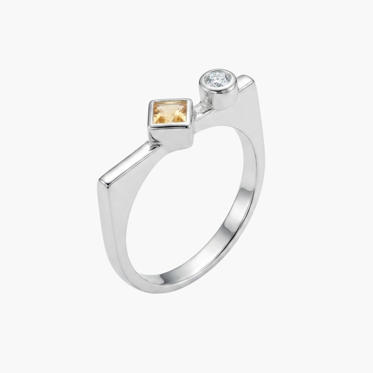 Silver Golden Glow Stackable Ring Main image