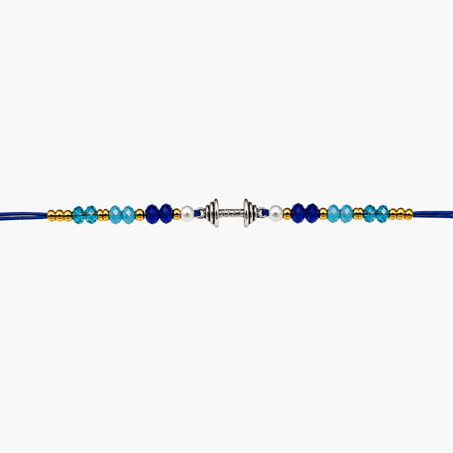Silver Dumbbell Rakhi Main image