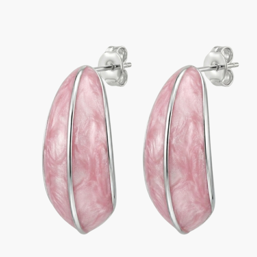 Silver Aurora Pink Earrings