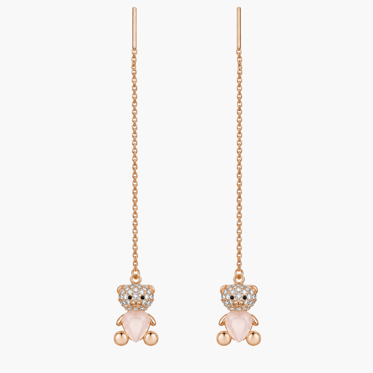Silver Roselle Teddy Drop Earrings