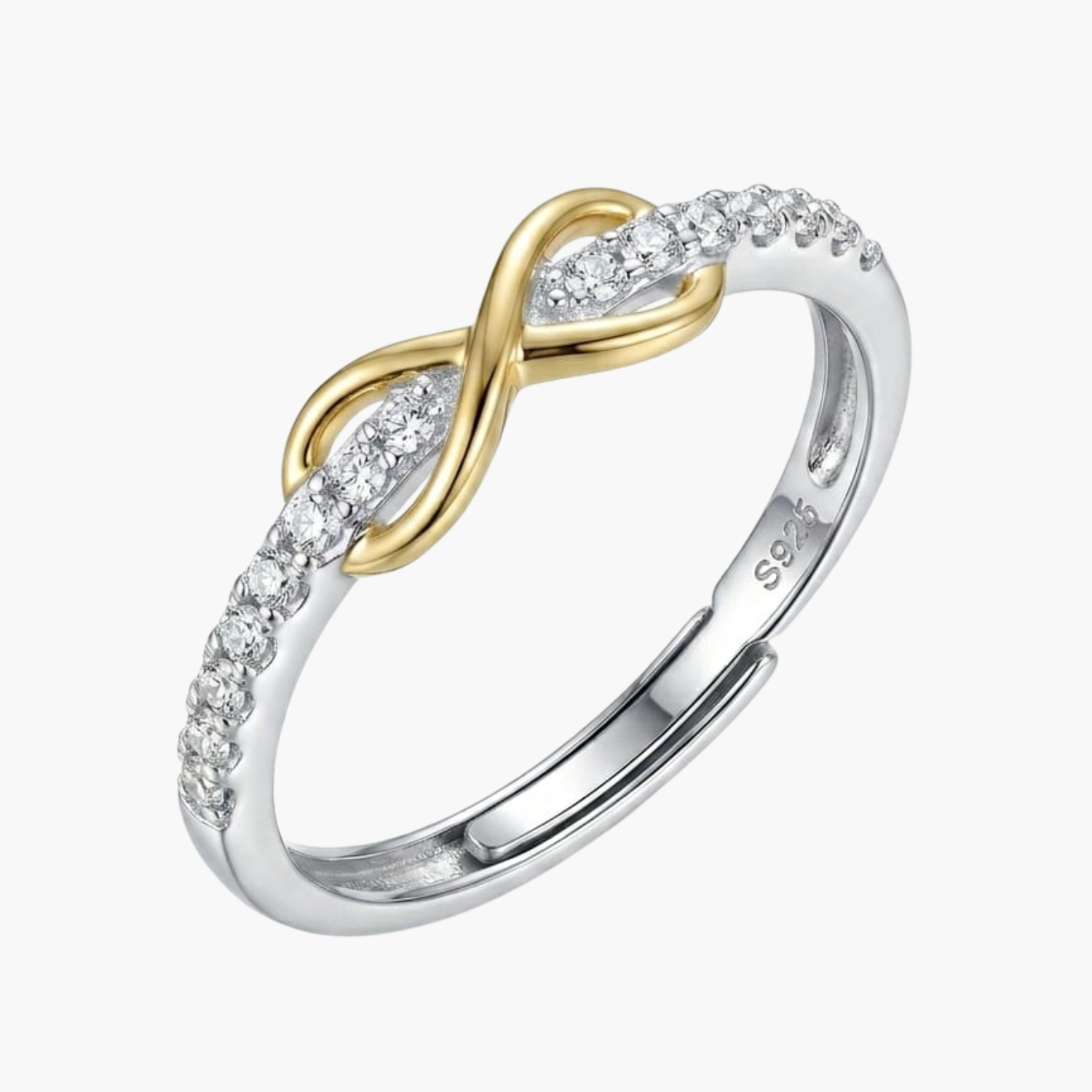 Silver Golden Infinity Ring Main image