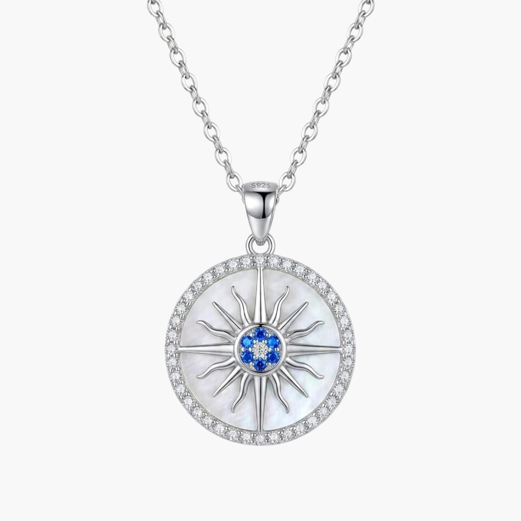 Silver Celestial Sun Necklace