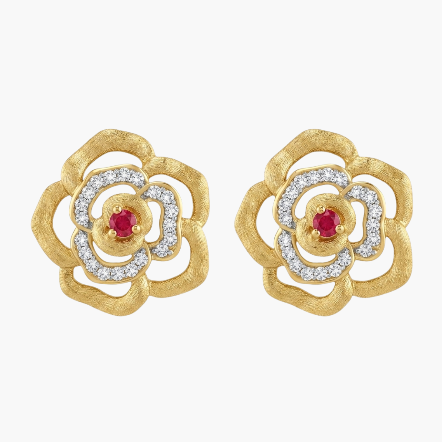 Silver Rosé Bloom Studs Main image