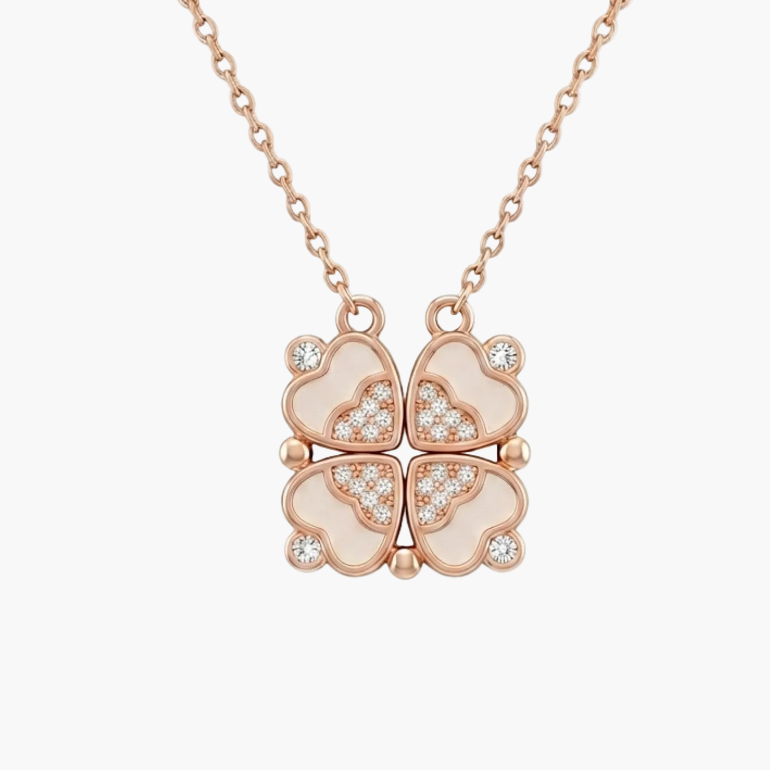 Silver Forever Linked Magnetic Heart Necklace Main image