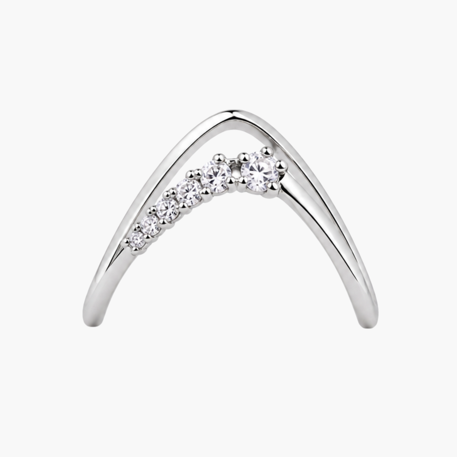 Silver Celeste V-Shaped Vanki Ring