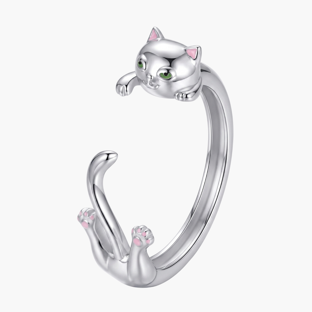 Silver Purrfection Cat Ring