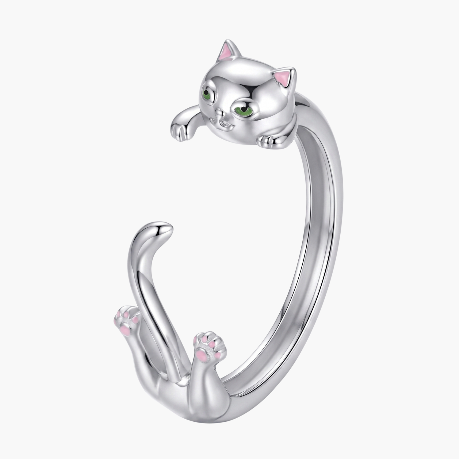 Silver Purrfection Cat Ring