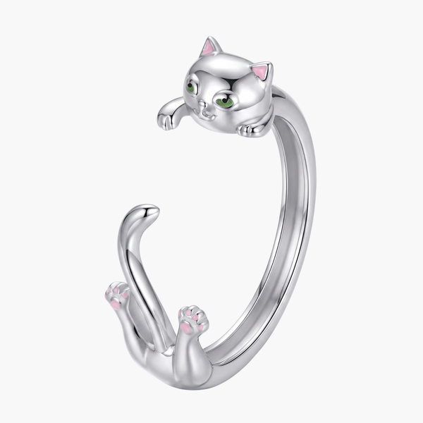 Silver Purrfection Cat Ring