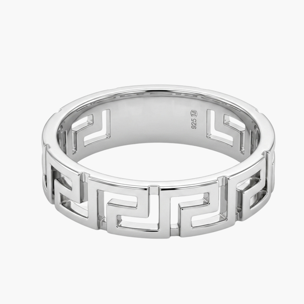 Silver Greek Band Ring