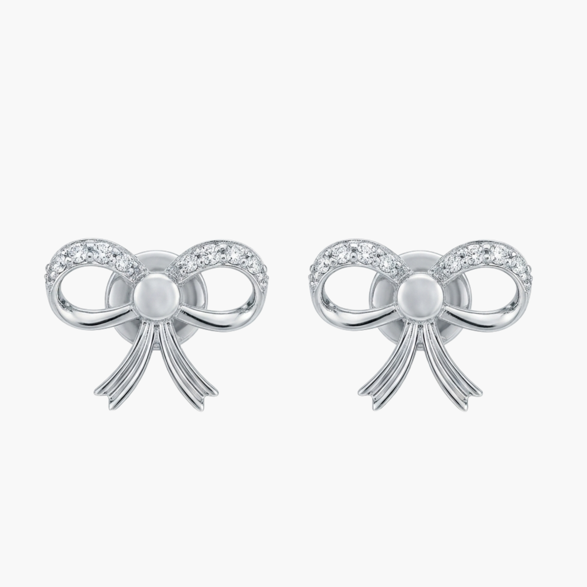 Silver Bow Elegance Stud Earrings Main image