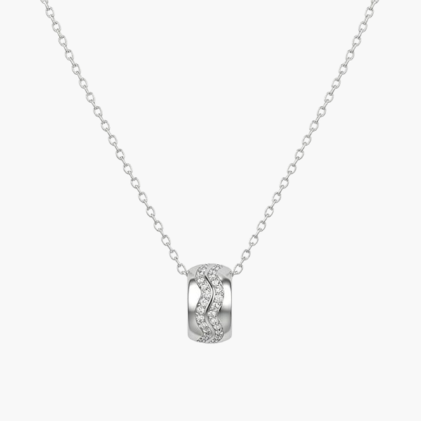 Silver Ring Sparkle Necklace in 925 Sterling Silver by Sylvory