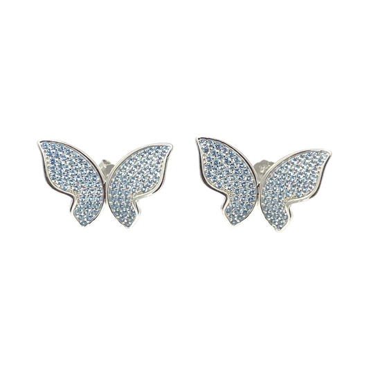 Sylvory 925 Sterling Silver Fluttering Butterfly Studs