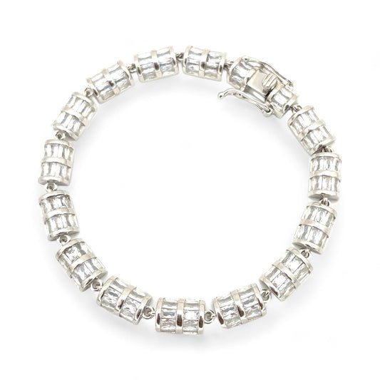 Sylvory 925 Sterling Silver Baguette Brilliance Bracelet