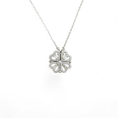 Sylvory 925 Sterling Silver Clover Magnet Necklace