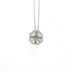 Sylvory 925 Sterling Silver Clover Magnet Necklace