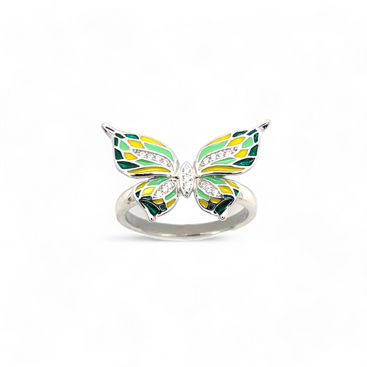 Sylvory 925 Sterling Silver Radiant Butterfly Ring