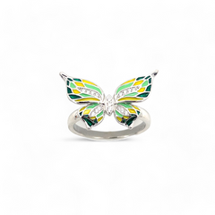 Sylvory 925 Sterling Silver Radiant Butterfly Ring