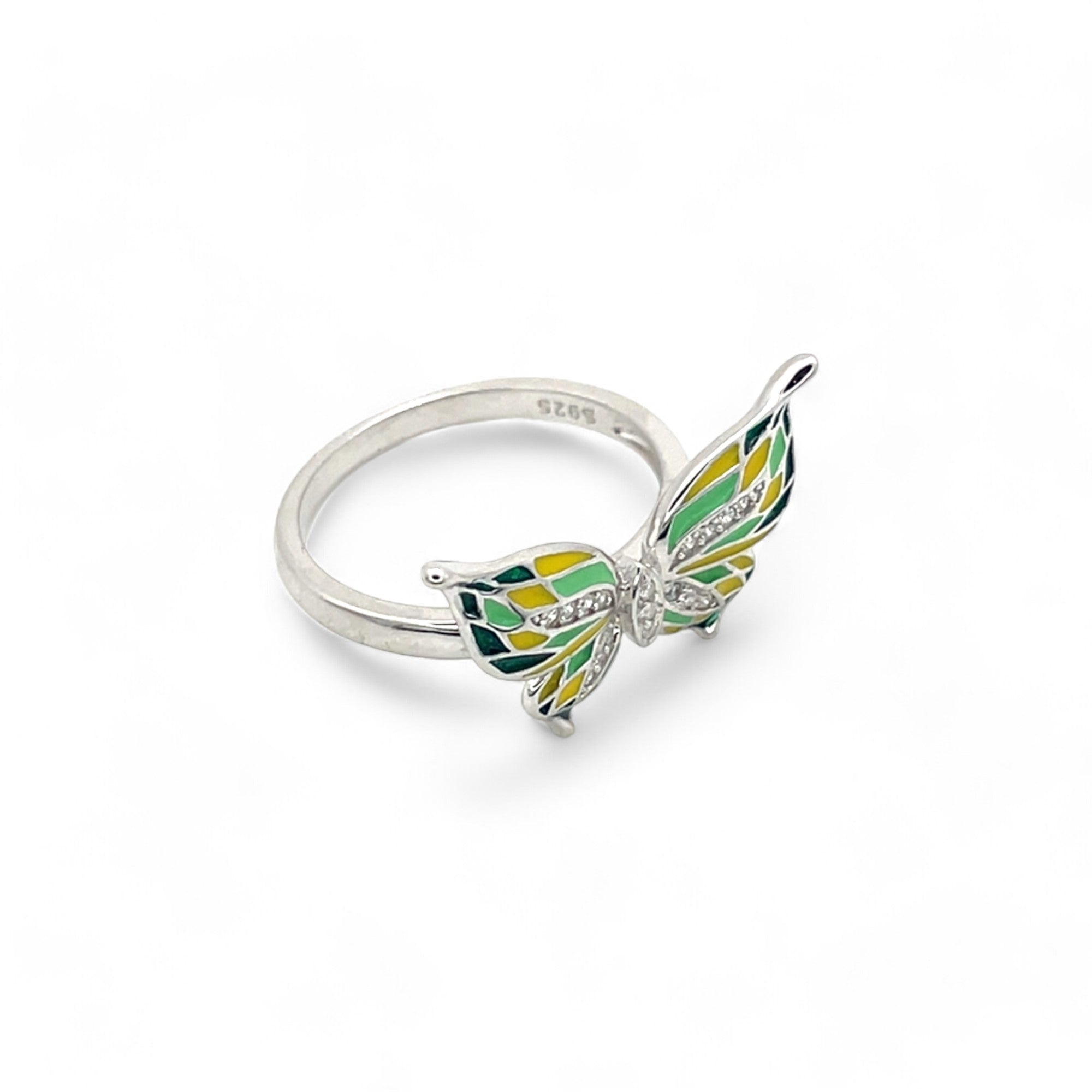 Sylvory 925 Sterling Silver Radiant Butterfly Ring