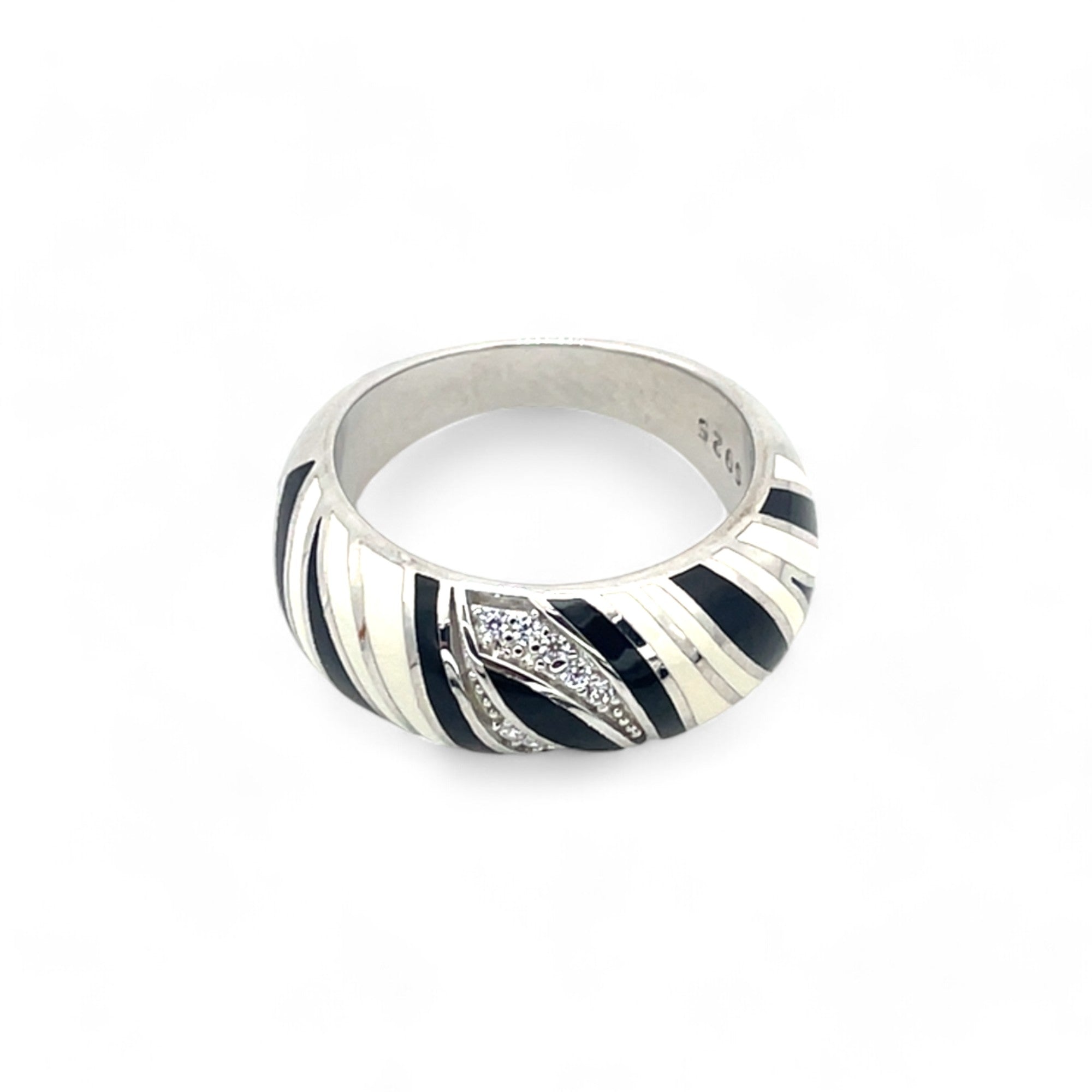 Sylvory 925 Sterling Silver Zebra Print Ring