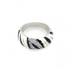 Sylvory 925 Sterling Silver Zebra Print Ring