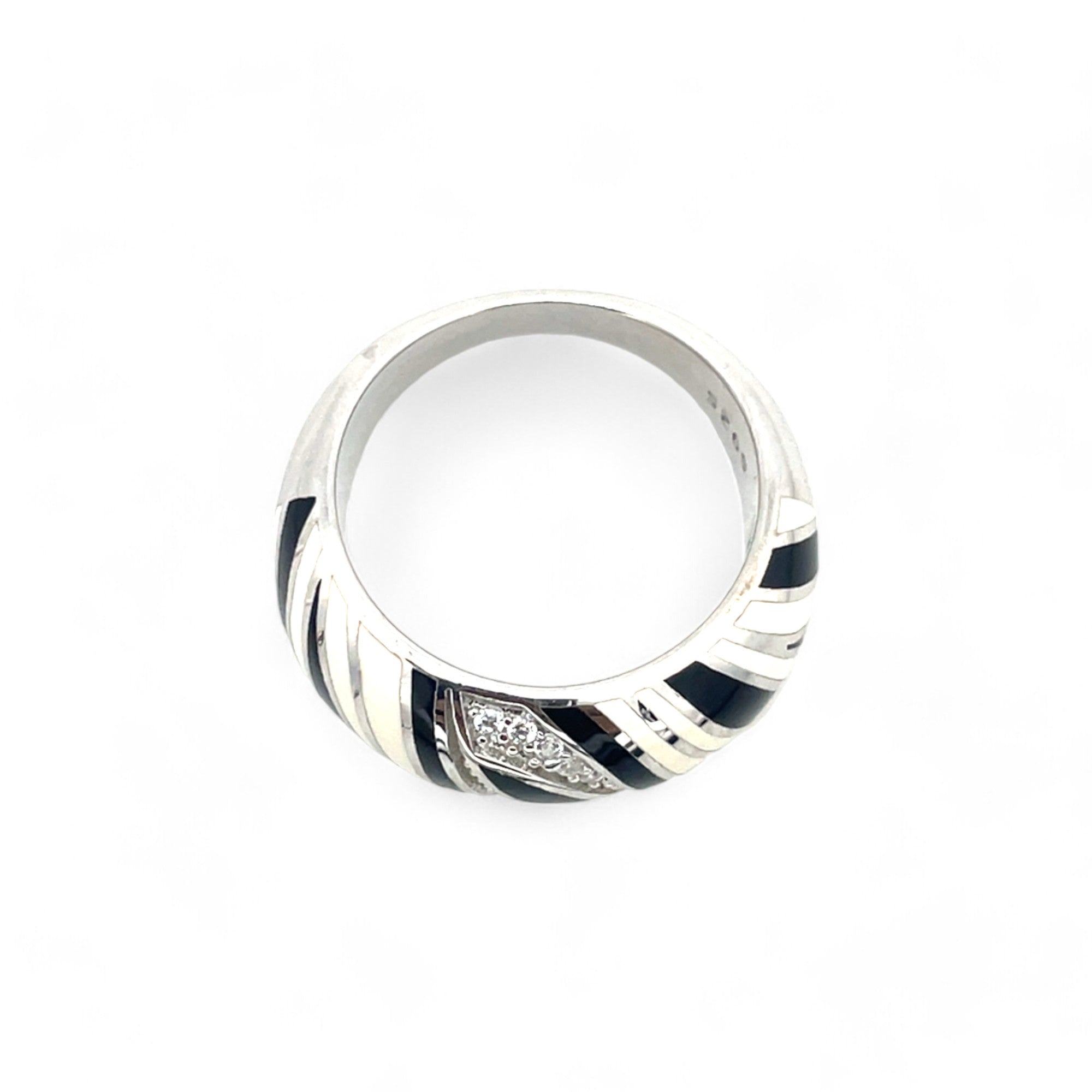 Sylvory 925 Sterling Silver Zebra Print Ring