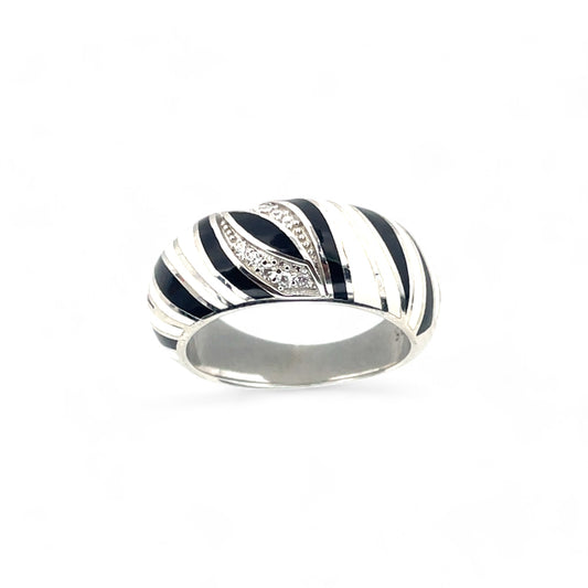 Sylvory 925 Sterling Silver Zebra Print Ring