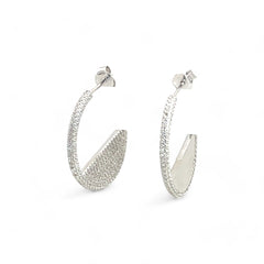 Sylvory 925 Sterling Silver Sparkling Crescent Earrings