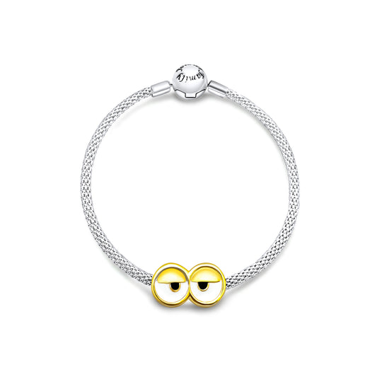 Sylvory 925 Sterling Silver Minion Eyes Charm